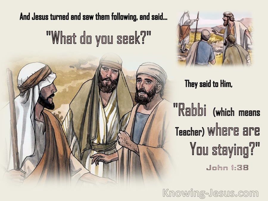 John 1:38 Jesus Said To Them What Do You Seek (beige)